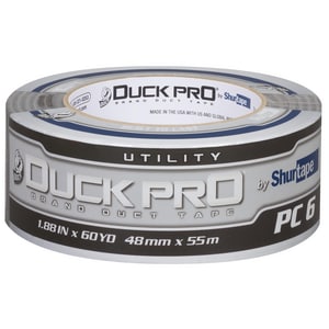 55m x 48mm Plastic and Cloth and Rubber Duct Tape in Silver (Case of 24 Rolls)