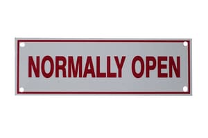 6 x 2 in. Normally Open Fire Sprinkler Sign