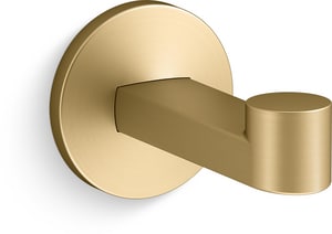 1-Hook Robe Hook in Vibrant Brushed Moderne Brass