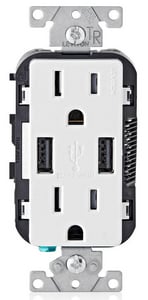 15 Amp Usb Crgr Tp Recept Whit