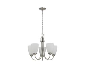 100W 5-Light Chandelier in Brushed Nickel