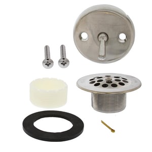 Brushed Nickel Two-Hole Trip Lever Tub Drain Trim Kit