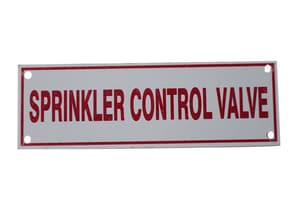 6 x 2 in. Control Valve Fire Sprinkler Sign