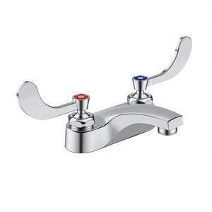 0.5 gpm 4 in. Centerset Two Handle Deck Mount Bathroom Sink Faucet in Polished Chrome