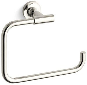 Rectangular Open Towel Ring in Vibrant Polished Nickel