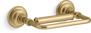 Wall Mount Toilet Tissue Holder in Vibrant Brushed Moderne Brass