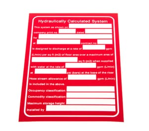 8-1/2 x 11 in. Aluminum Fire Sprinkler Sign