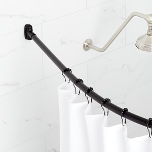 60 in. Curved Shower Rod in Matte Black