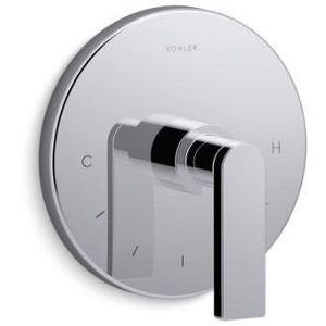 Single Handle Thermostatic Valve Trim in Polished Chrome