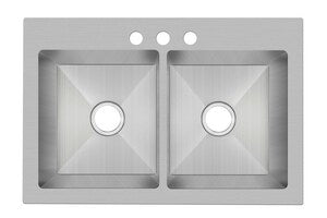 33 in. Dual Mount Stainless Steel Double Bowl Kitchen Sink