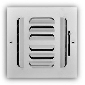 6 x 6 in. Stamped Steel 4-way Residential Ceiling & Sidewall Register in White
