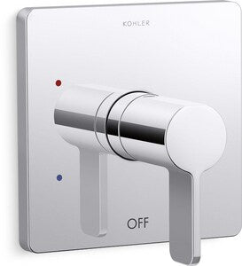 Single Handle Pressure Balancing Valve Trim in Polished Chrome