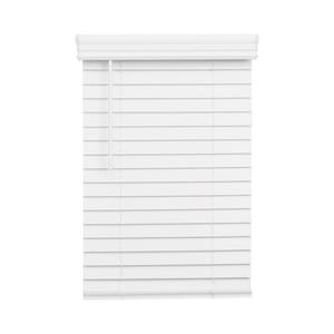 59 x 60 in. Faux Wood Cordless Blind in Bright White
