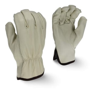 Size M Grain Cowhide Leather Reusable Driver Gloves in Grey