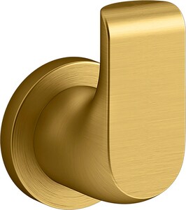 1-Hook Robe Hook in Vibrant Brushed Moderne Brass