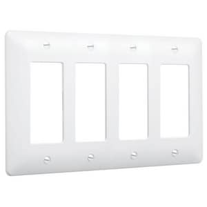 4 Gang Wallplate Deco Whit *Masque