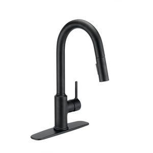 Single Handle Pull Down Kitchen Faucet in Matte Black