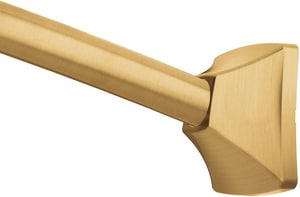 72 in. Adjustable Length 304 Stainless Steel Curved Shower Rod in Brushed Gold