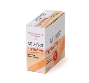 1X3 Plastic Strip Bandages 100 Pk