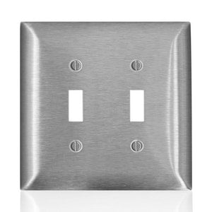 Ss 2 Gang Mid Sz Tog Wallplate