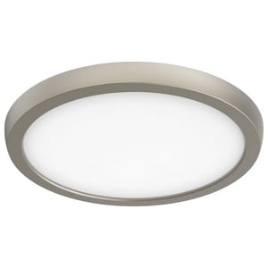9 x 2/3 in. 13W 1-Light LED Utility Flush Mount Ceiling Fixture in Brushed Nickel