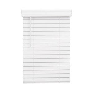 23 x 48 in. Faux Wood Cordless Blind in Bright White
