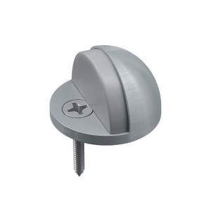 Solid Brass Doorstop Floor Mounted in Satin Chrome