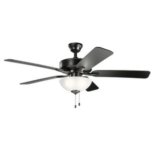52W 3-Light 5-Blade LED Ceiling Fan in Satin Black