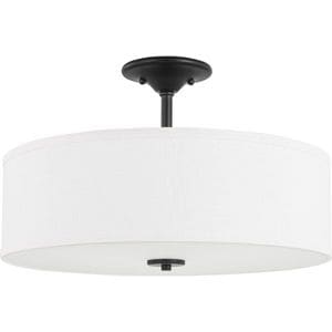 60W 3-Light Medium E-26 Semi-Flush Mount Ceiling Fixture in Graphite