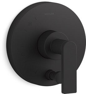 Single Handle Pressure Balancing Valve Trim in Matte Black