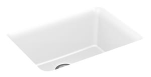 24-1/2 x 18-5/16 in. No Hole Composite Single Bowl Undermount Kitchen Sink in Matte White