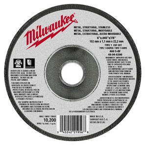 6 x 0.045 x 7/5 in. Type 1 Aluminum Oxide Cutoff Wheel