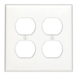2-Gang Standard Size Receptacle Wall Plate in White