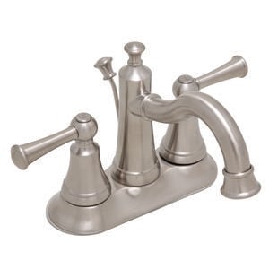 Two Handle Centerset Bathroom Sink Faucet in Brushed Nickel