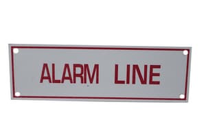 6 x 2 in. Alarm Line Fire Sprinkler Sign