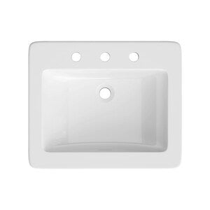 21-1/4 x 17-3/4 in. Rectangular Drop-in Bathroom Sink in White