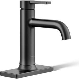 Single Handle Monoblock Bathroom Sink Faucet in Matte Black