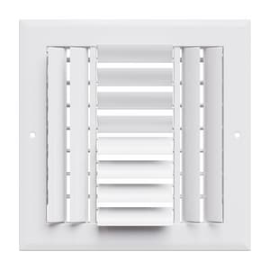 8X8 Alum 4Way Curv S/C Reg Whit
