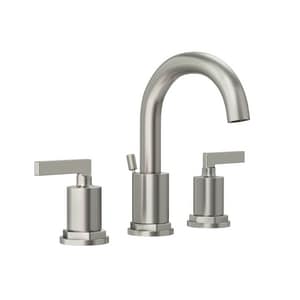 Two Handle Widespread Bathroom Sink Faucet in Brushed Nickel