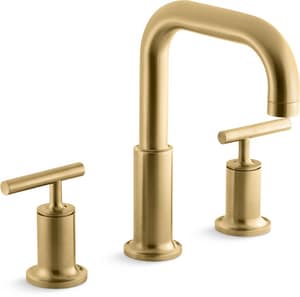 Two Handle Roman Tub Faucet in Vibrant Brushed Moderne Brass (Trim Only)