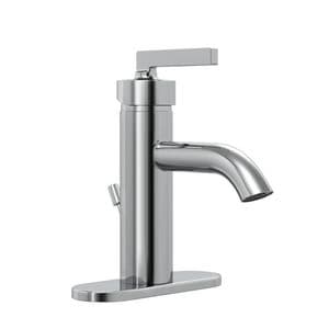 Single Handle Monoblock Bathroom Sink Faucet in Polished Chrome