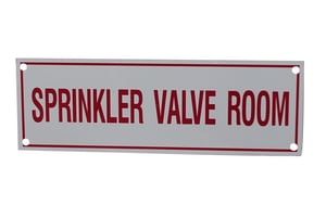 6 x 2 in. Valve Room Fire Sprinkler Sign