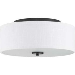 13 in. 60W 2-Light Medium E-26 Incandescent Flush Mount Ceiling Fixture in Graphite