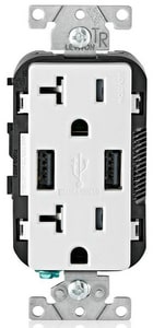 20 Amp Usb Crgr Tp Recept Whit