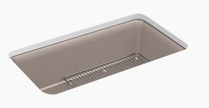 33-1/2 x 18-5/16 in. No Hole Composite Single Bowl Undermount Kitchen Sink in Matte Toupe