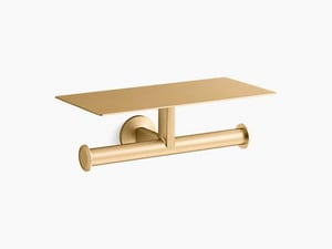 Wall Toilet Tissue Holder in Vibrant Brushed Moderne Brass