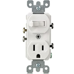1 Pole Swch & Grnd Recept Whit