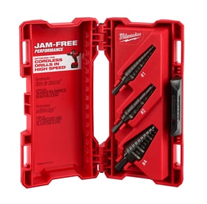 3Pc #1 #2 #4 Step Drill Bit Set