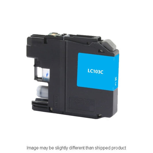 Compatible Brother LC103 High Yield Cyan Ink, 600 pages, OEM LC103C (ITC RPLBRLC103C)