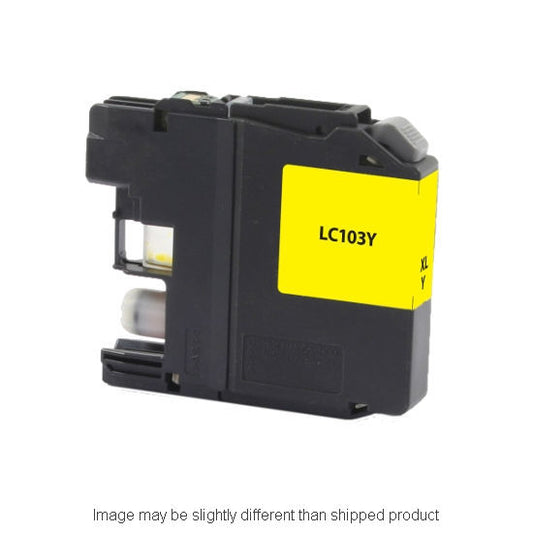 Compatible Brother LC103 High Yield Yellow Ink, 600 pages, OEM LC103Y (ITC RPLBRLC103Y)
